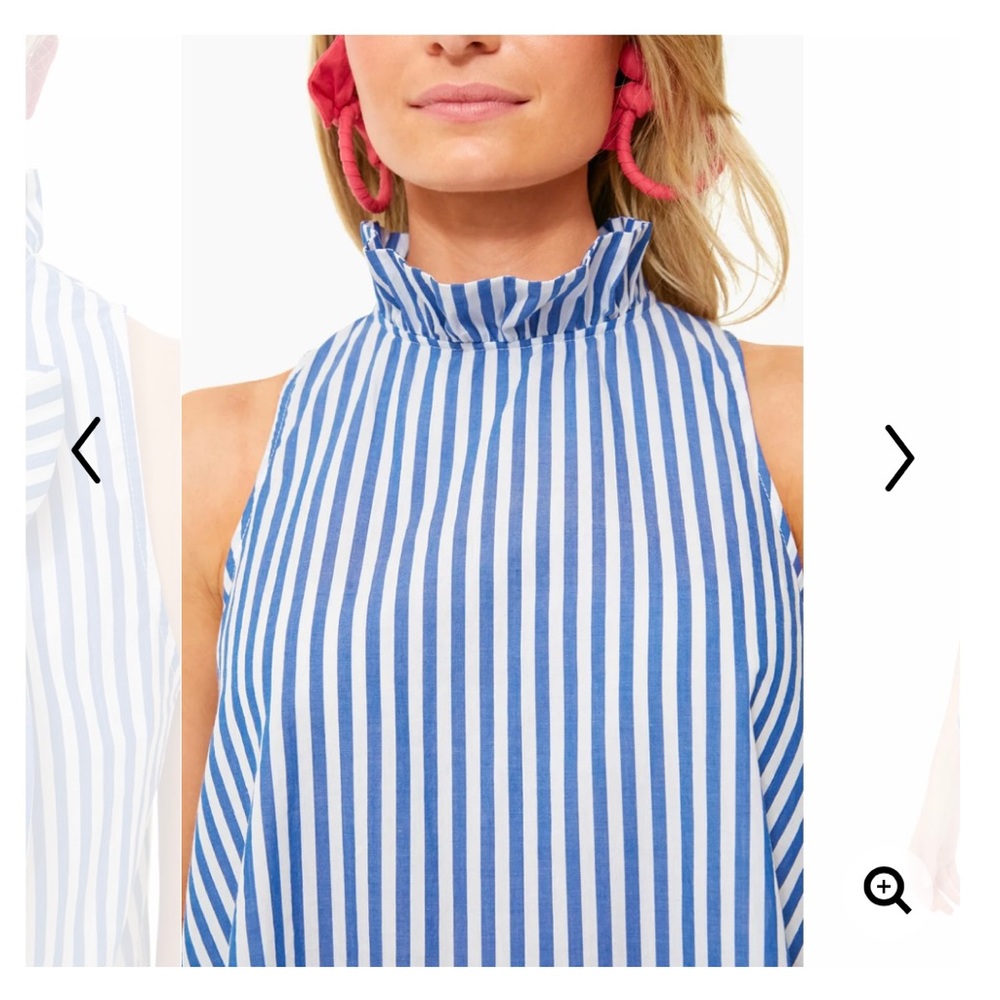 Blue & White Striped sleeveless blouse